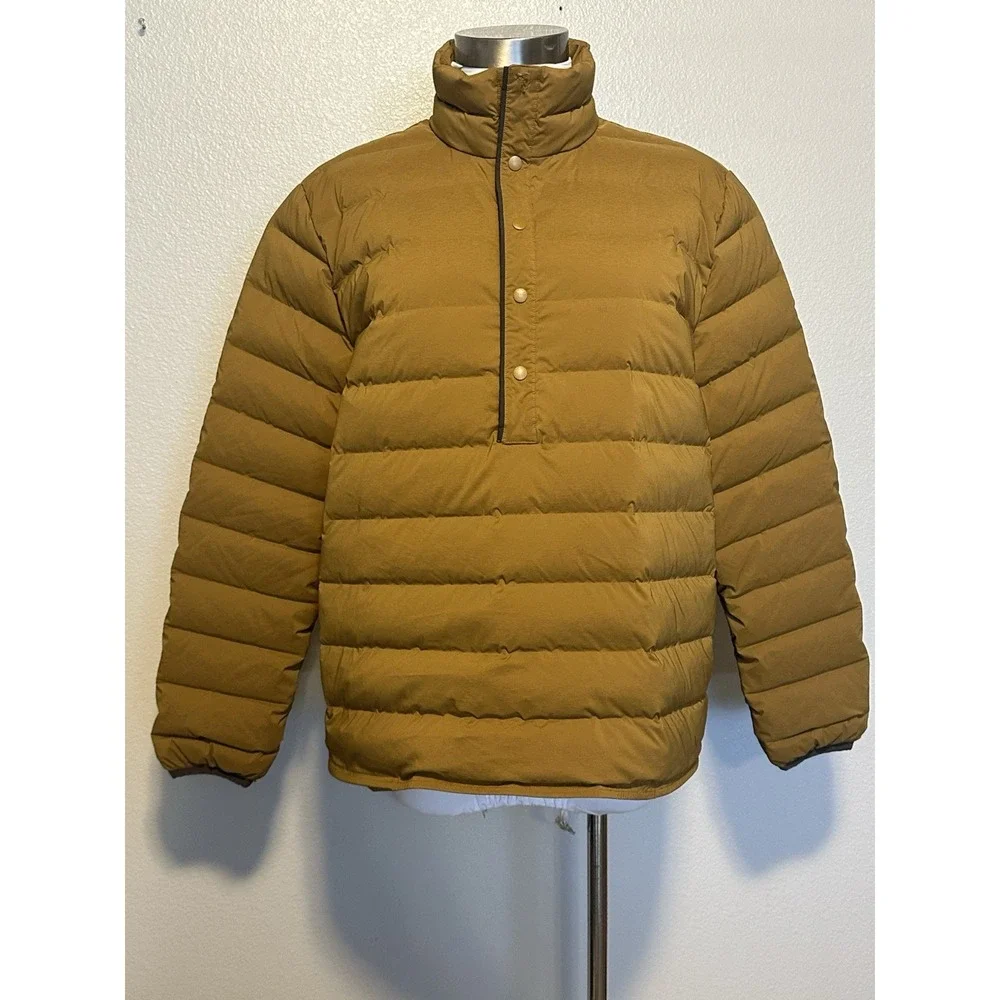 JENNI KAYNE Down Pullover Bronze Puffer Jacket sz.S Tan Anorak Snap Quilted READ - Picture 2 of 11